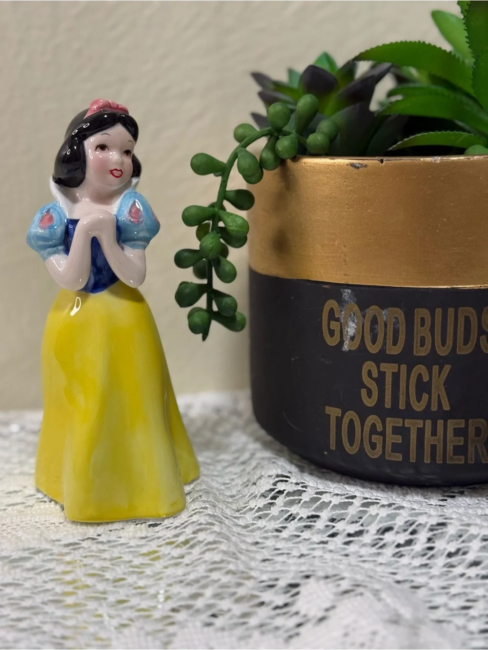 Yellow Princess Figurine Ceramic Home Party Decor
